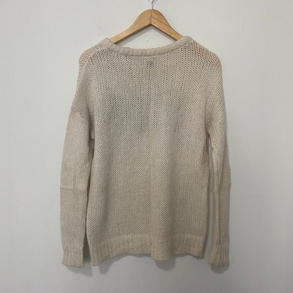 Victoria's Secret PINK Logo Cream Knit Sweater Size Small - Picture 4 of 4